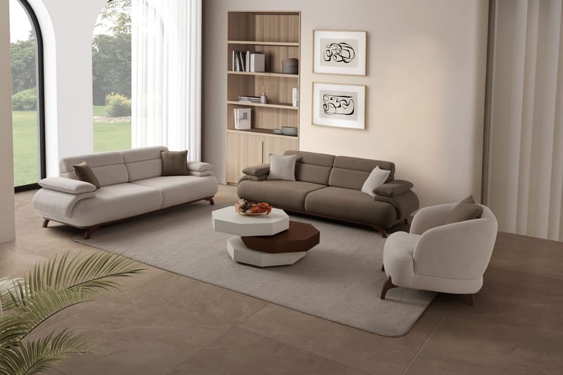 3-seters sofa Atelier Del Sofa Bonjo Walnut (246 x 81 x 97 cm) Jord - Jord - Møbler - Sofaer - Sofa 3 seter