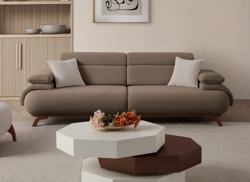 3-seters sofa Atelier Del Sofa Bonjo Walnut (246 x 81 x 97 cm) Jord - Jord - Møbler - Sofaer - Sofa 3 seter