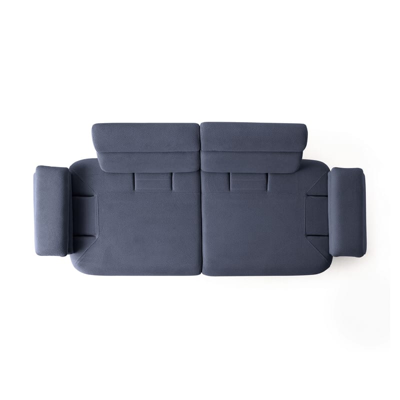 3-seters sofa Atelier Del Sofa Bonjo Walnut (246 x 81 x 97 cm) Navy Blue - Marineblå - Møbler - Sofaer - Sofa 3 seter