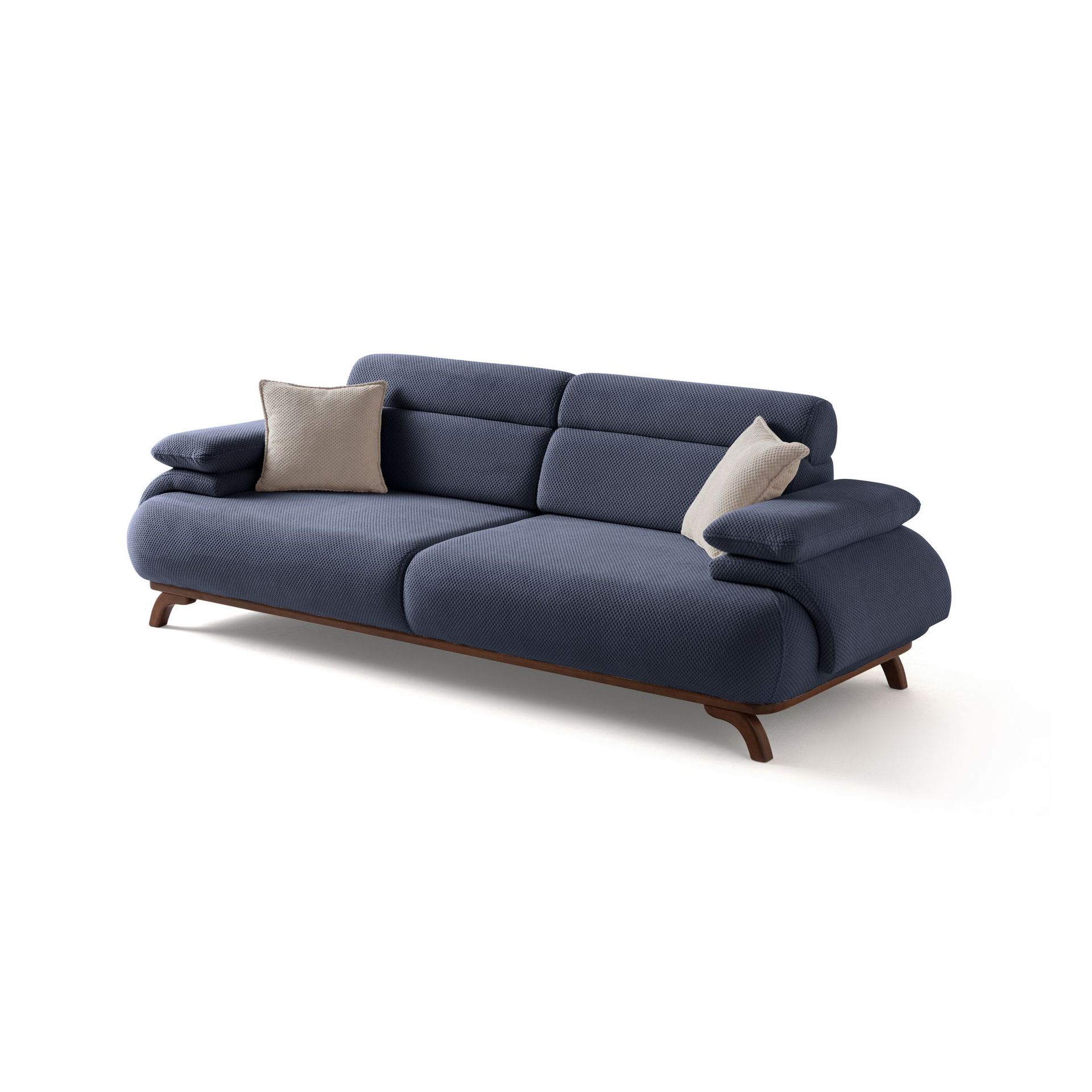 3-seters sofa Atelier Del Sofa Bonjo Walnut (246 x 81 x 97 cm) Navy Blue - Marineblå