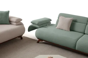 3-seters sofa Atelier Del Sofa Bonjo Walnut (246 x 81 x 97 cm) Sea Green - Sjøgrønn - Møbler - Sofaer - Sofa 3 seter