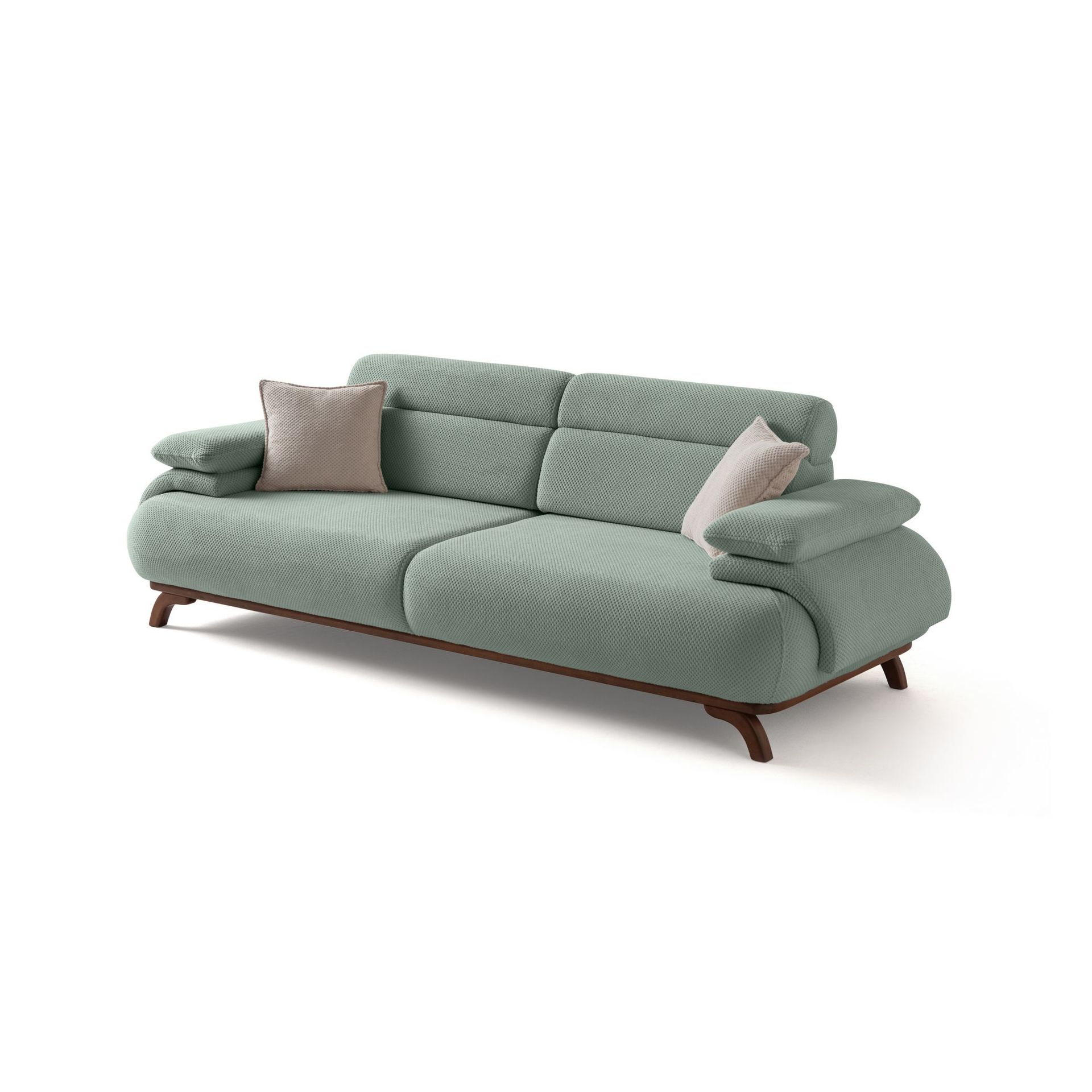3-seters sofa Atelier Del Sofa Bonjo Walnut (246 x 81 x 97 cm) Sea Green - Sjøgrønn
