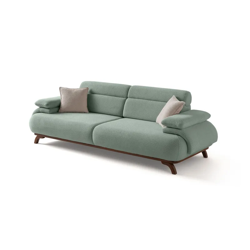 3-seters sofa Atelier Del Sofa Bonjo Walnut (246 x 81 x 97 cm) Sea Green, Sjøgrønn