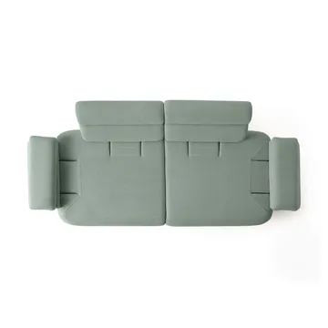 3-seters sofa Atelier Del Sofa Bonjo Walnut (246 x 81 x 97 cm) Sea Green - Sjøgrønn - Møbler - Sofaer - Sofa 3 seter