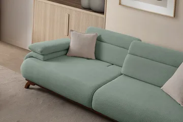 3-seters sofa Atelier Del Sofa Bonjo Walnut (246 x 81 x 97 cm) Sea Green - Sjøgrønn - Møbler - Sofaer - Sofa 3 seter
