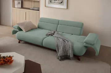 3-seters sofa Atelier Del Sofa Bonjo Walnut (246 x 81 x 97 cm) Sea Green - Sjøgrønn - Møbler - Sofaer - Sofa 3 seter