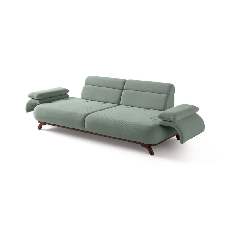 3-seters sofa Atelier Del Sofa Bonjo Walnut (246 x 81 x 97 cm) Sea Green - Sjøgrønn - Møbler - Sofaer - Sofa 3 seter