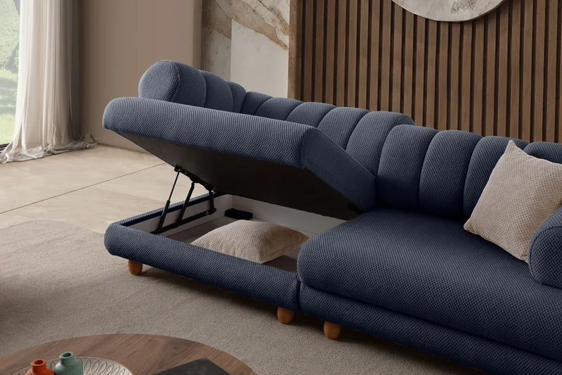 3-seters sofa Atelier Del Sofa Gloria (240 x 80 x 95 cm) Navy Blue - Navy Blue - Møbler - Sofaer - Sofa 3 seter