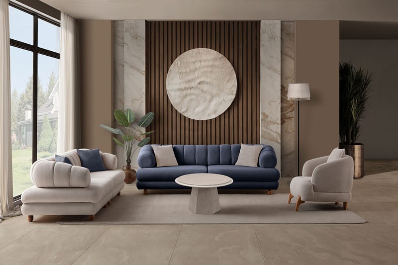 3-seters sofa Atelier Del Sofa Gloria (240 x 80 x 95 cm) Navy Blue - Navy Blue - Møbler - Sofaer - Sofa 3 seter