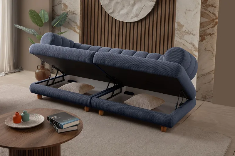 3-seters sofa Atelier Del Sofa Gloria (240 x 80 x 95 cm) Navy Blue - Navy Blue - Møbler - Sofaer - Sofa 3 seter