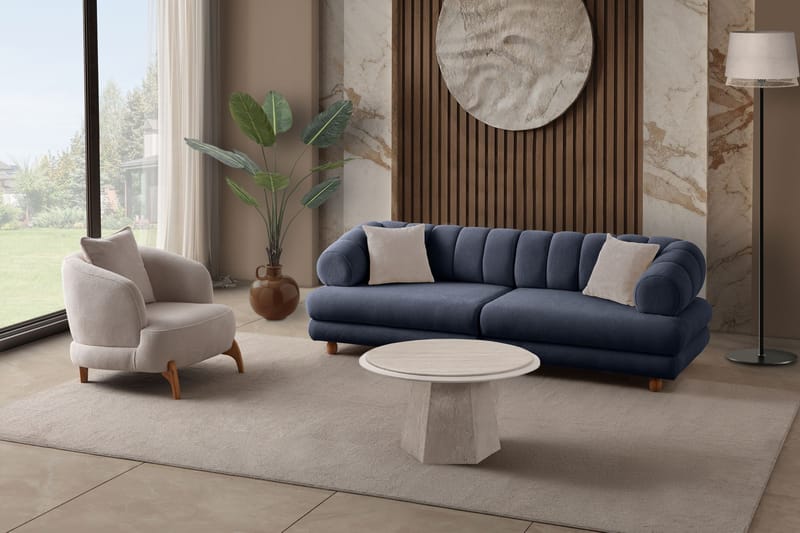 3-seters sofa Atelier Del Sofa Gloria (240 x 80 x 95 cm) Navy Blue - Navy Blue - Møbler - Sofaer - Sofa 3 seter