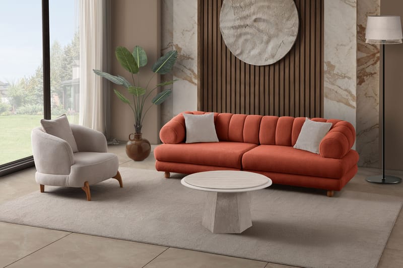 3-seters sofa Atelier Del Sofa Gloria (240 x 80 x 95 cm) Tile Red - Tile Red - Møbler - Sofaer - Sofa 3 seter