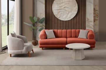 3-seters sofa Atelier Del Sofa Gloria (240 x 80 x 95 cm) Tile Red - Tile Red - Møbler - Sofaer - Sofa 3 seter
