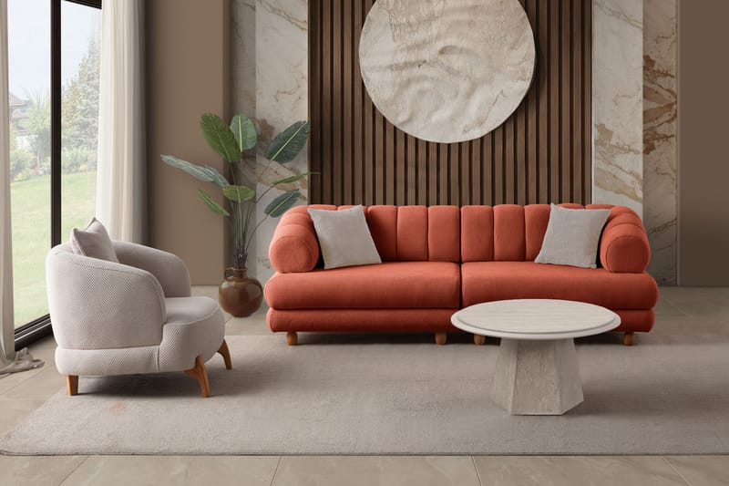 3-seters sofa Atelier Del Sofa Gloria (240 x 80 x 95 cm) Tile Red - Tile Red - Møbler - Sofaer - Sofa 3 seter