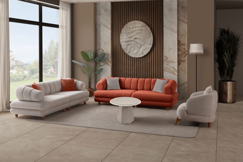 3-seters sofa Atelier Del Sofa Gloria (240 x 80 x 95 cm) Tile Red - Tile Red - Møbler - Sofaer - Sofa 3 seter