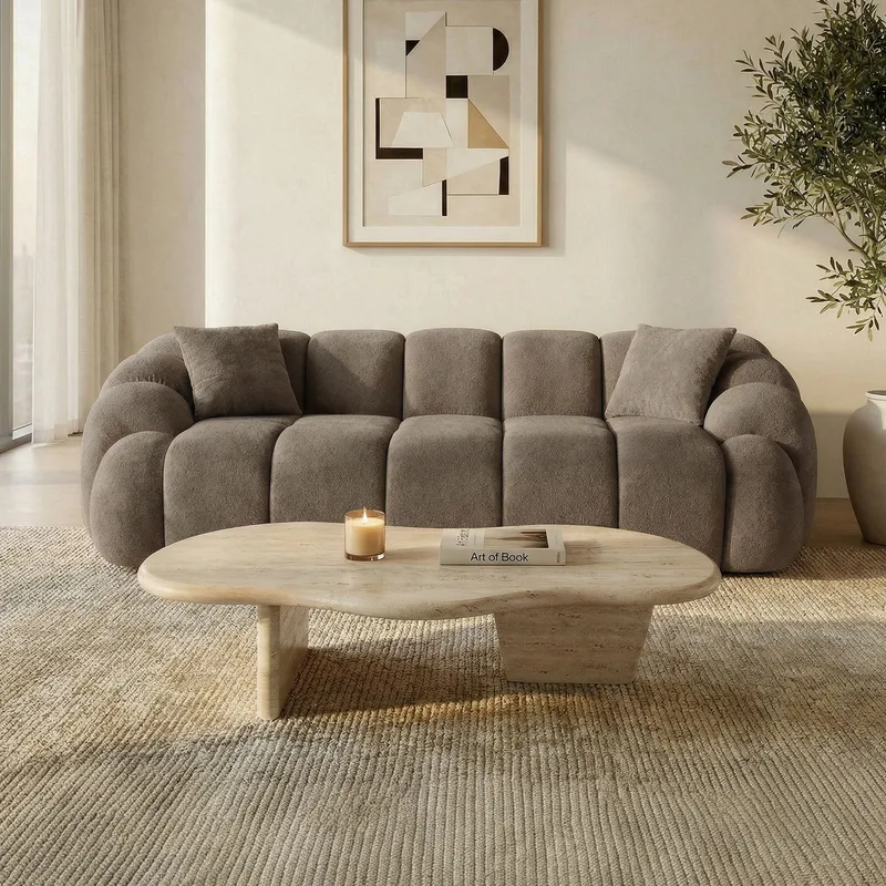 3-seters sofa Atelier Del Sofa Octavio (233 x 70 x 80 cm) Brun - Møbler - Sofaer - Sofa 3 seter