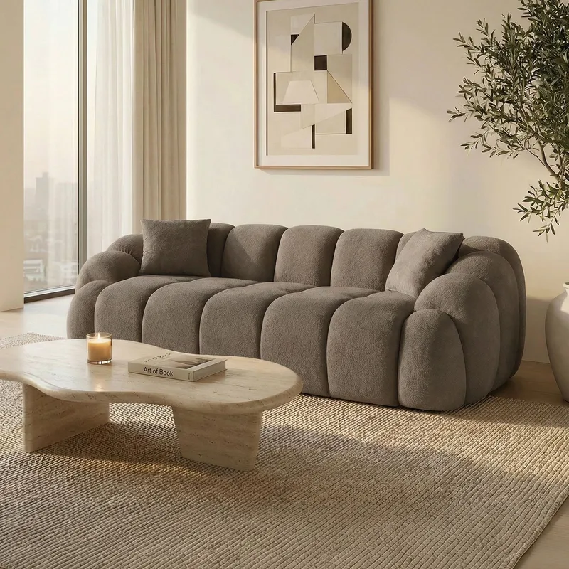 3-seters sofa Atelier Del Sofa Octavio (233 x 70 x 80 cm) Brun - Møbler - Sofaer - Sofa 3 seter
