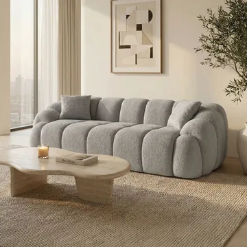 3-seters sofa Atelier Del Sofa Octavio (233 x 70 x 80 cm) Grå - Møbler - Sofaer - Sofa 3 seter