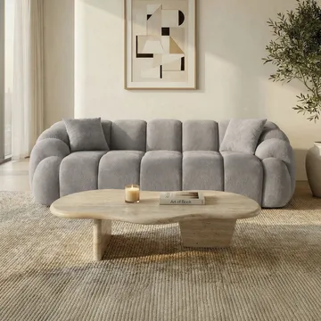 3-seters sofa Atelier Del Sofa Octavio (233 x 70 x 80 cm) Grå - Møbler - Sofaer - Sofa 3 seter