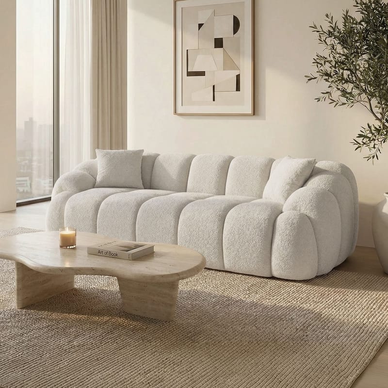 3-seters sofa Atelier Del Sofa Octavio (233 x 70 x 80 cm) Hvit - Møbler - Sofaer - Sofa 3 seter