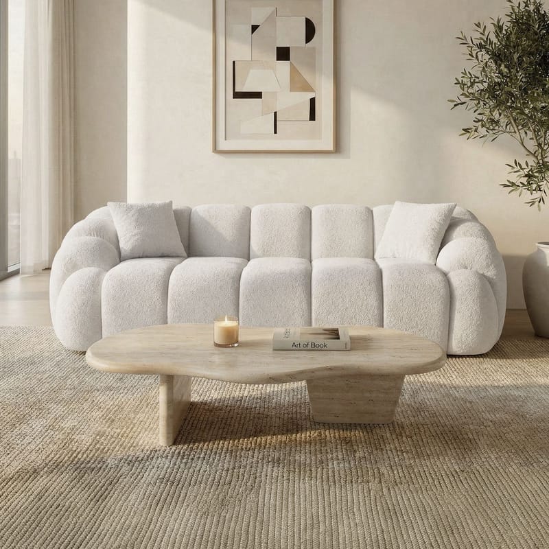 3-seters sofa Atelier Del Sofa Octavio (233 x 70 x 80 cm) Hvit - Møbler - Sofaer - Sofa 3 seter