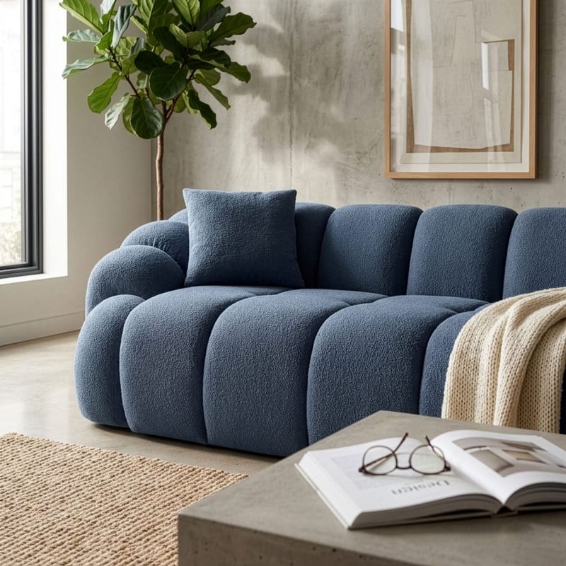 3-seters sofa Atelier Del Sofa Octavio (233 x 70 x 80 cm) Marineblå - Møbler - Sofaer - Sofa 3 seter