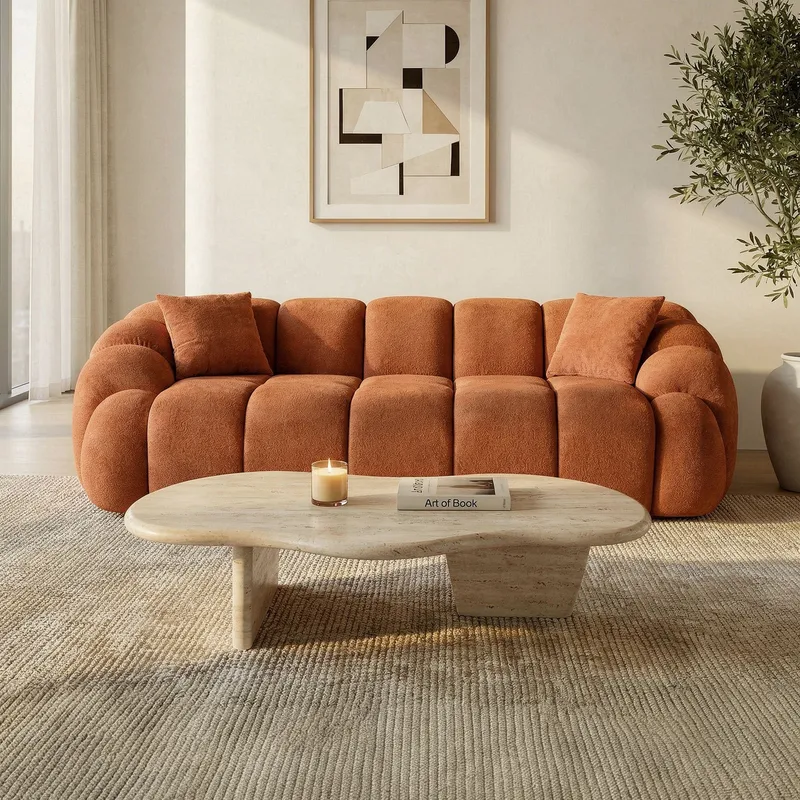 3-seters sofa Atelier Del Sofa Octavio (233 x 70 x 80 cm) Tile Red - Møbler - Sofaer - Sofa 3 seter