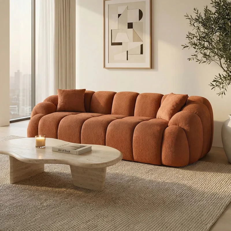 3-seters sofa Atelier Del Sofa Octavio (233 x 70 x 80 cm) Tile Red - Møbler - Sofaer - Sofa 3 seter