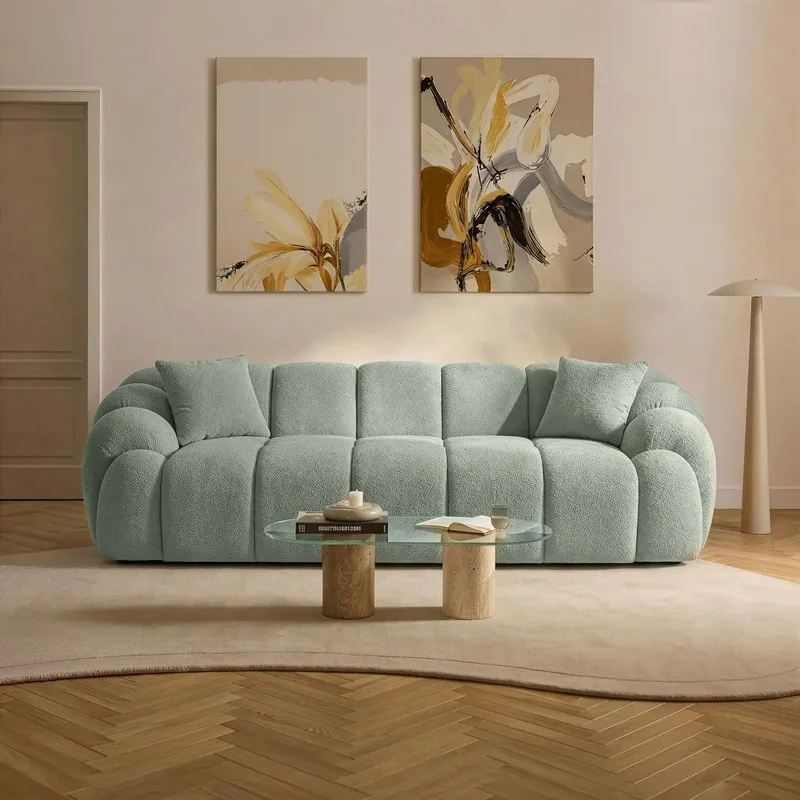 3-seters sofa Atelier Del Sofa Octavio (233 x 70 x 80 cm) Turkis - Møbler - Sofaer - Sofa 3 seter