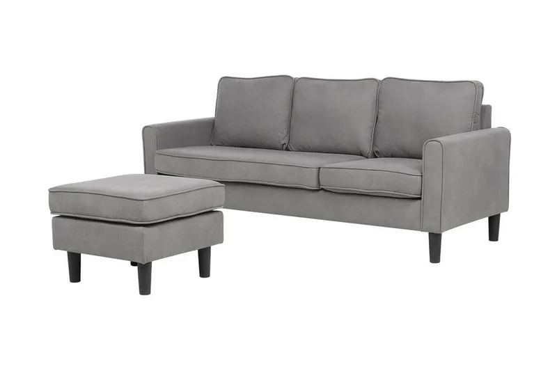 Avesta Sofa 2-4 Sete Med Fotskammel - Grå - Møbler - Sofaer - Sofa med sjeselong - 3 seters sofa med divan
