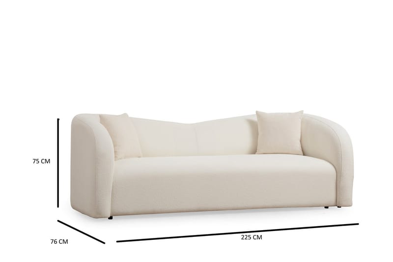 Azoula Sofa 3-seter - Beige - Møbler - Sofaer - Sofa 3 seter