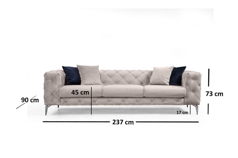 Beachport Sofa 3-seters - Beige - Møbler - Sofaer - Sofa 3 seter
