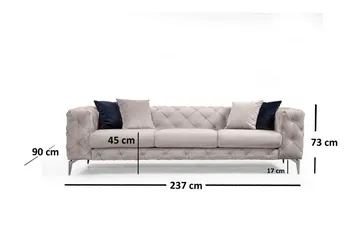 Beachport Sofa 3-seters - Beige - Møbler - Sofaer - Sofa 3 seter