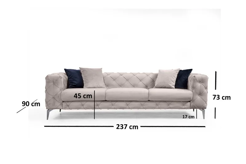 Beachport Sofa 3-seters - Beige - Møbler - Sofaer - Sofa 3 seter