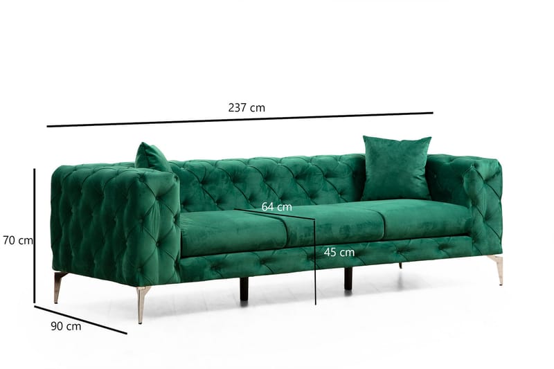 Beachport Sofa 3-seters - Grønn - Møbler - Sofaer - Sofa 3 seter
