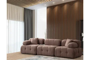 Belgin Boblende Sofa 3-seter - Cappuccino - Møbler - Sofaer - Modulsofaer - Komplett modulsofa