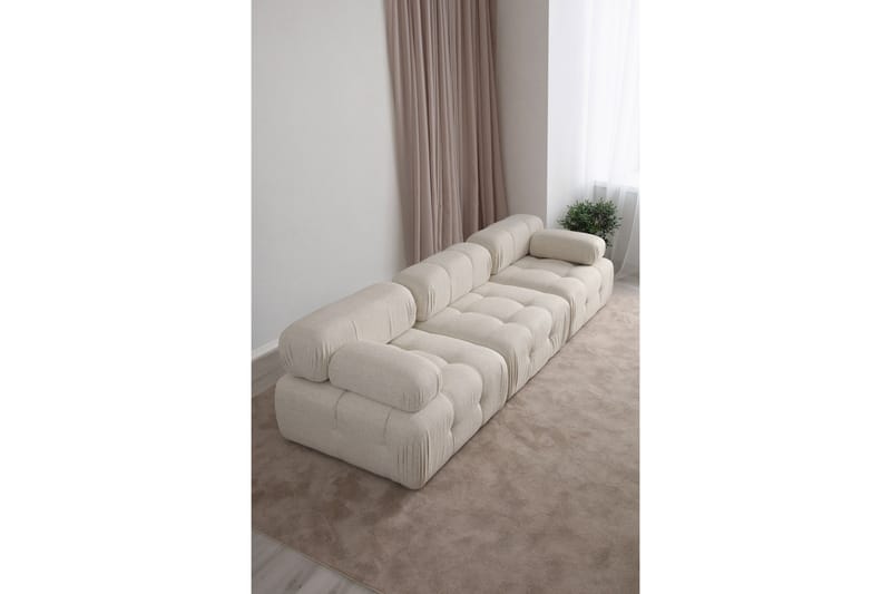 Belgin Boblet Sofa 3-seters 315 cm bred - Lys beige / Beige - Møbler - Sofaer - Modulsofaer - Komplett modulsofa