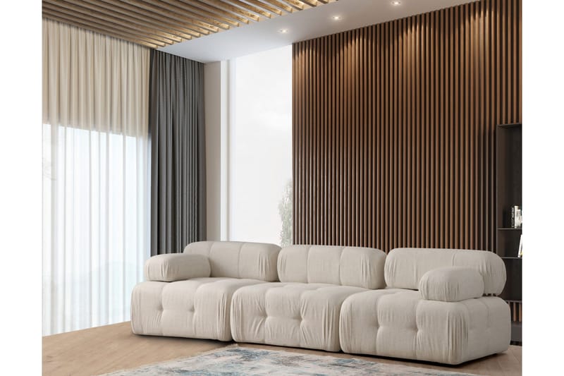 Belgin Boblet Sofa 3-seters 315 cm bred - Lys beige / Beige - Møbler - Sofaer - Sofa 3 seter
