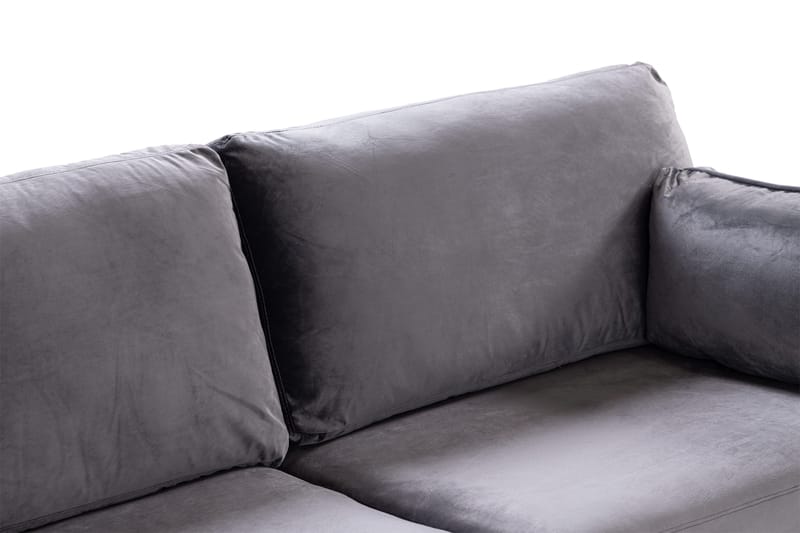 Bloom 3-seter Sofa i Fløyel med Metallben - Grå - Møbler - Sofaer - Sofa 3 seter