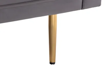 Bloom 3-seter Sofa i Fløyel med Metallben - Grå - Møbler - Sofaer - Sofa 3 seter