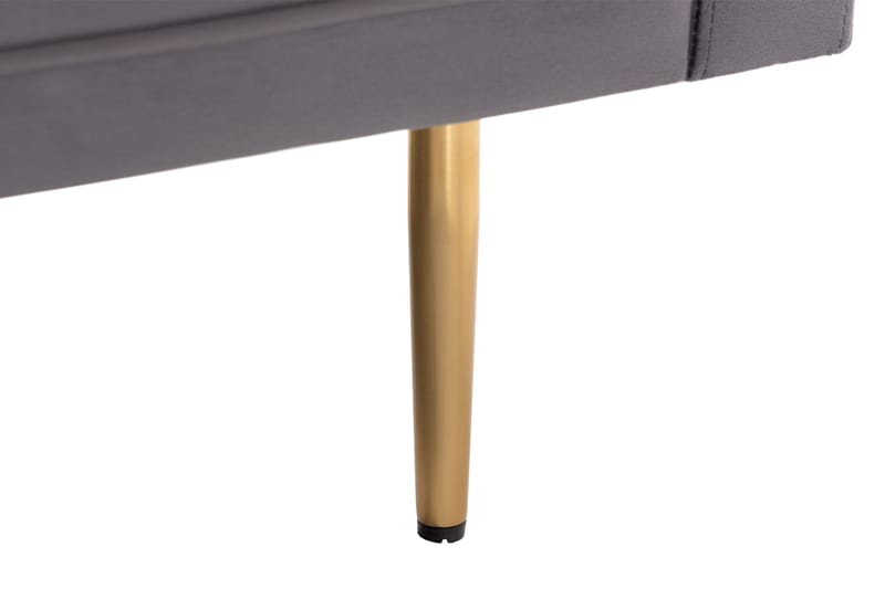Bloom 3-seter Sofa i Fløyel med Metallben - Grå - Møbler - Sofaer - Sofa 3 seter