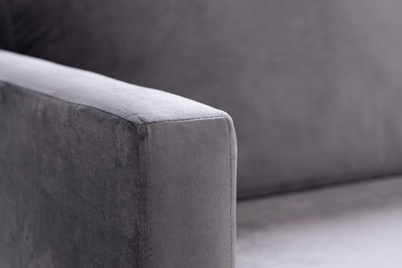 Bloom 3-seter Sofa i Fløyel med Metallben - Grå - Møbler - Sofaer - Sofa 3 seter