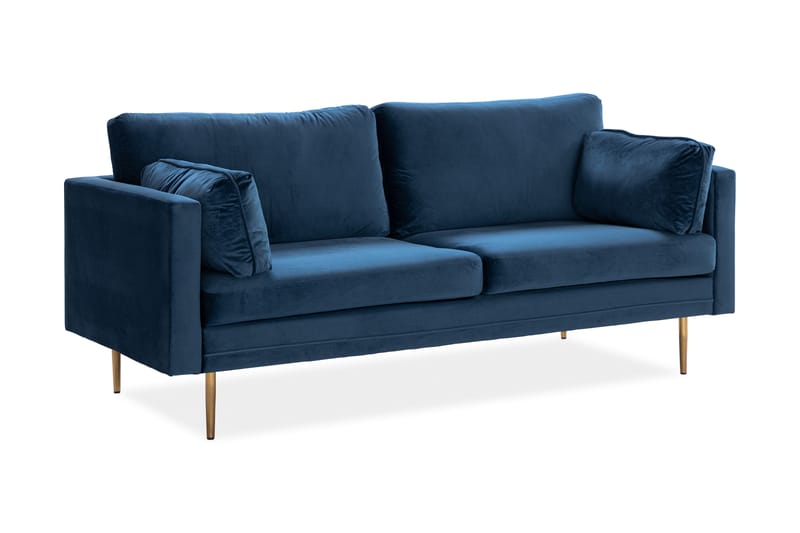 Bloom 3-seters Fløyelssofa - Blå - Møbler - Sofaer - Sofa 3 seter