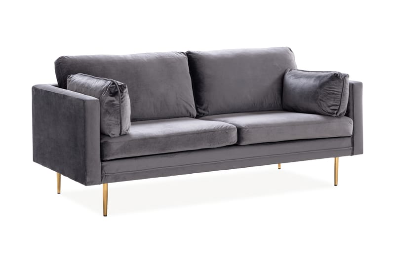 Bloom 3-seters Fløyelssofa - Lys grå - Møbler - Sofaer - Sofa 3 seter