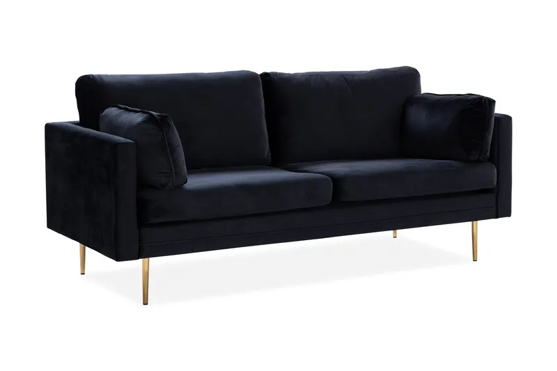 Bloom 3-seters Fløyelssofa - Svart - Møbler - Sofaer - Sofa 3 seter