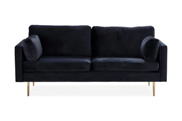 Bloom 3-seters Fløyelssofa - Svart - Møbler - Sofaer - Sofa 3 seter
