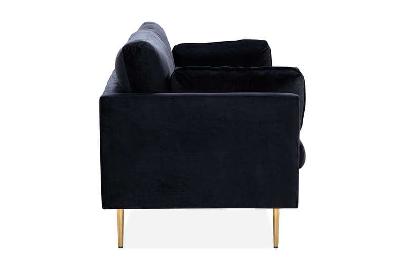 Bloom 3-seters Fløyelssofa - Svart - Møbler - Sofaer - Sofa 3 seter
