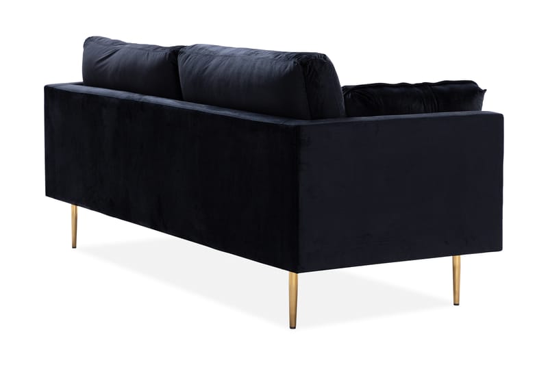 Bloom 3-seters Fløyelssofa - Svart - Møbler - Sofaer - Sofa 3 seter