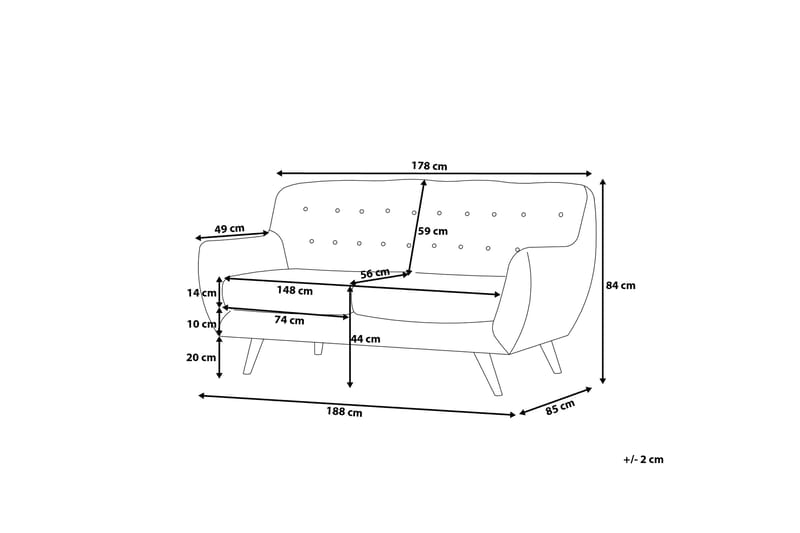 Bodo Sofa 3-Seter - Grønn - Sofa 3 seter