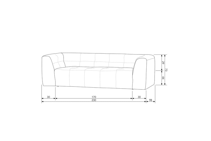Byxelkroken 3-seters Sofa - Mørkegrå - Møbler - Sofaer - Sofa 3 seter